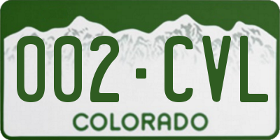 CO license plate 002CVL