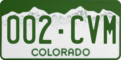 CO license plate 002CVM