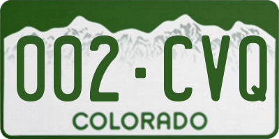 CO license plate 002CVQ