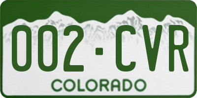 CO license plate 002CVR