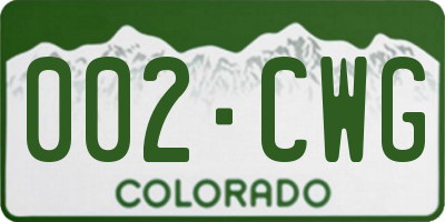 CO license plate 002CWG