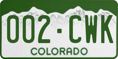 CO license plate 002CWK
