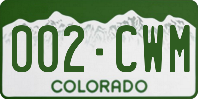 CO license plate 002CWM