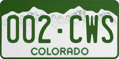 CO license plate 002CWS