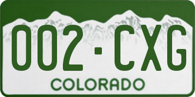 CO license plate 002CXG