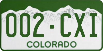 CO license plate 002CXI