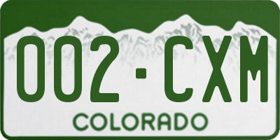 CO license plate 002CXM