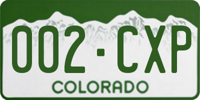 CO license plate 002CXP