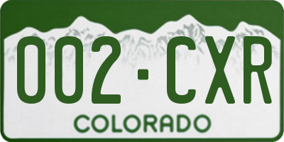 CO license plate 002CXR