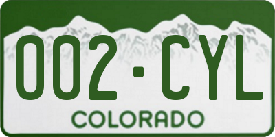 CO license plate 002CYL