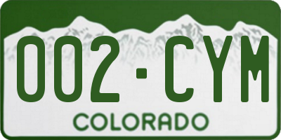 CO license plate 002CYM