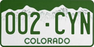 CO license plate 002CYN