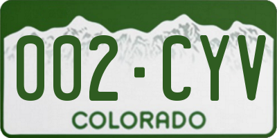 CO license plate 002CYV