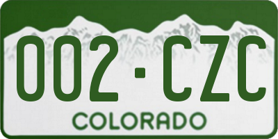 CO license plate 002CZC
