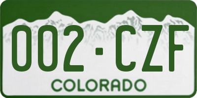 CO license plate 002CZF