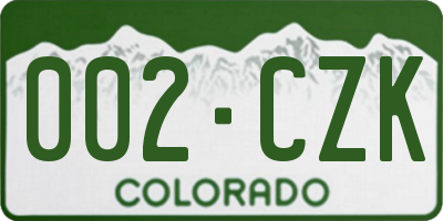 CO license plate 002CZK