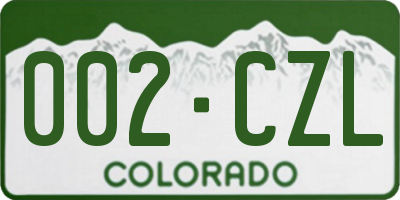 CO license plate 002CZL