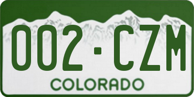 CO license plate 002CZM