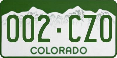 CO license plate 002CZO