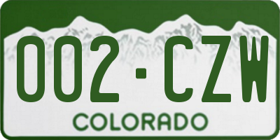 CO license plate 002CZW