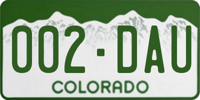 CO license plate 002DAU