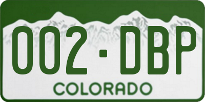 CO license plate 002DBP