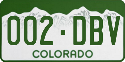 CO license plate 002DBV