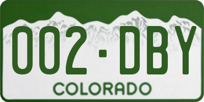 CO license plate 002DBY