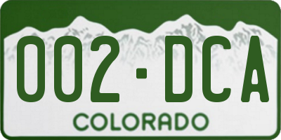 CO license plate 002DCA