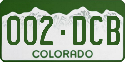 CO license plate 002DCB