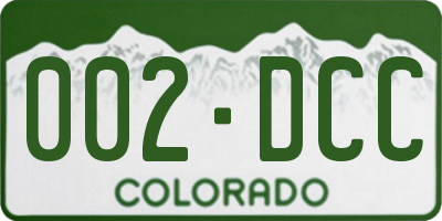 CO license plate 002DCC