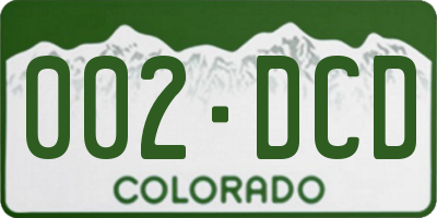 CO license plate 002DCD