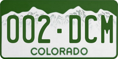 CO license plate 002DCM