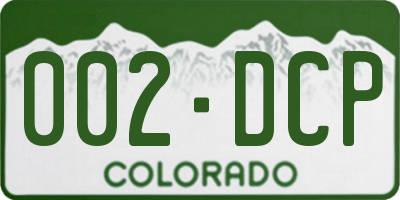 CO license plate 002DCP