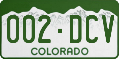 CO license plate 002DCV