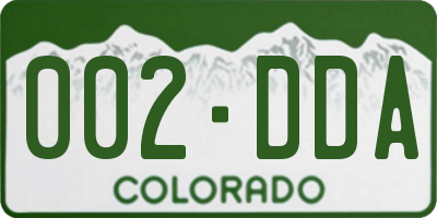 CO license plate 002DDA