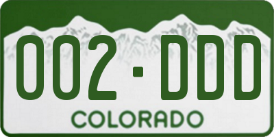CO license plate 002DDD