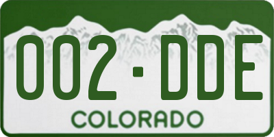 CO license plate 002DDE