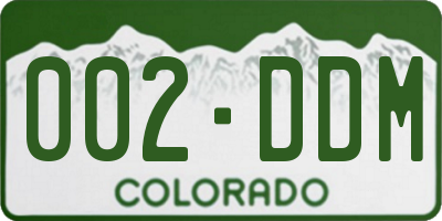 CO license plate 002DDM