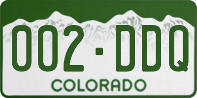 CO license plate 002DDQ