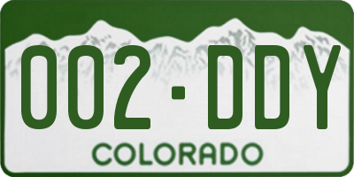 CO license plate 002DDY