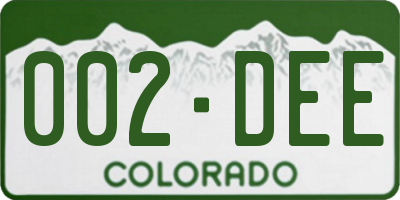 CO license plate 002DEE