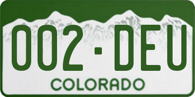 CO license plate 002DEU