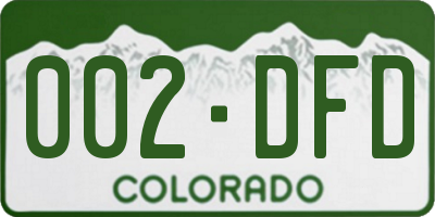 CO license plate 002DFD