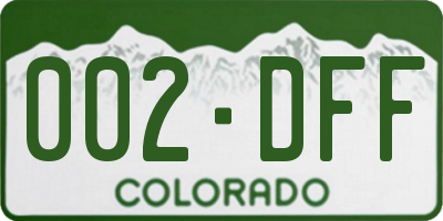 CO license plate 002DFF