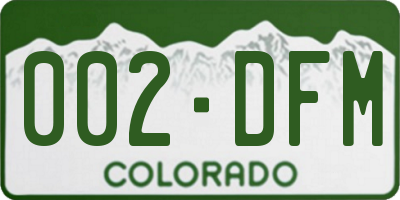 CO license plate 002DFM