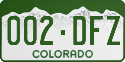 CO license plate 002DFZ