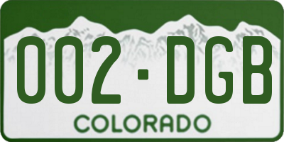 CO license plate 002DGB
