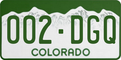 CO license plate 002DGQ