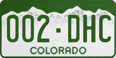 CO license plate 002DHC